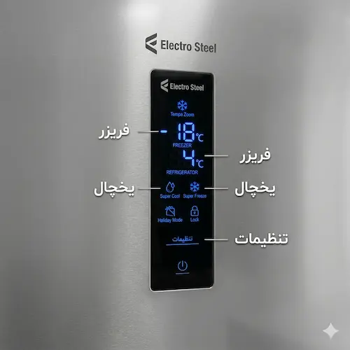 عیب‌یابی نمایشگر یخچال الکترواستیل